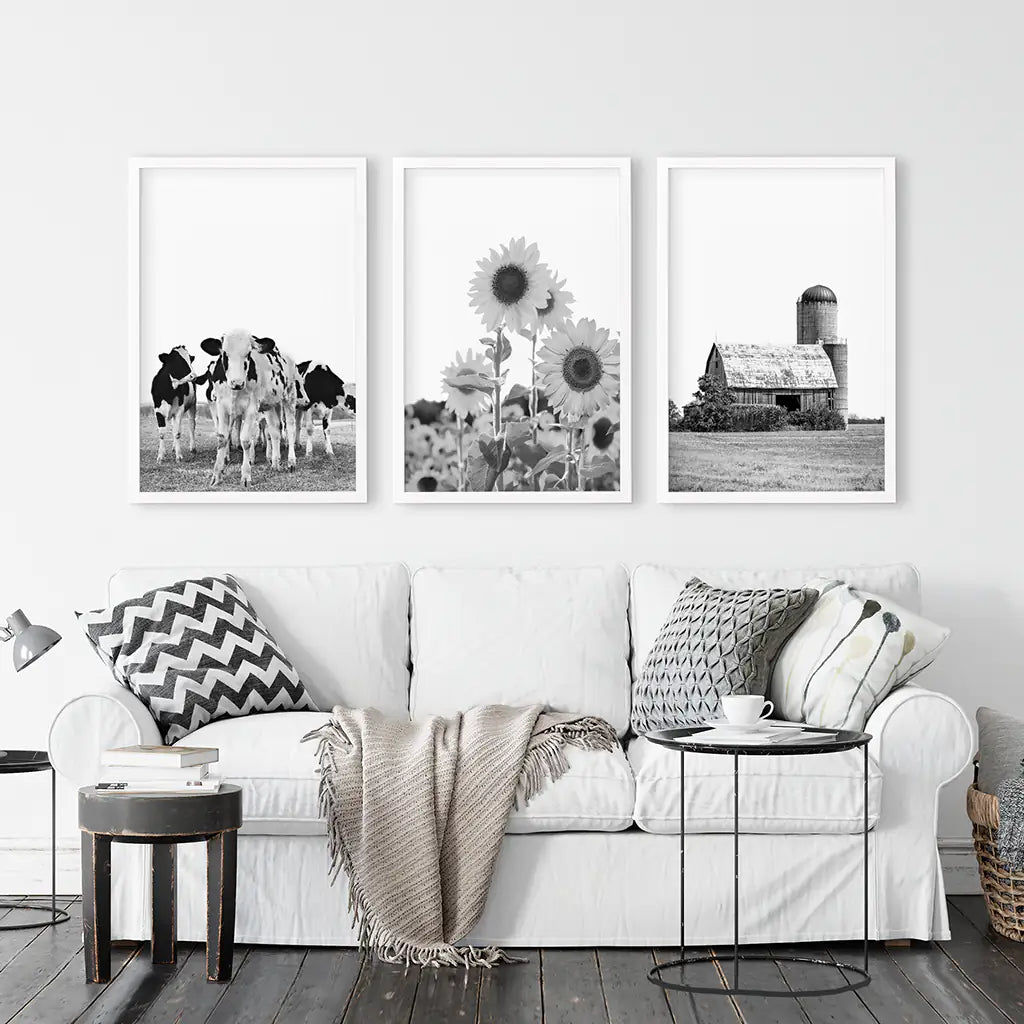 Green Monstera Leaf Wall Art, Tropical 3 Piece Set