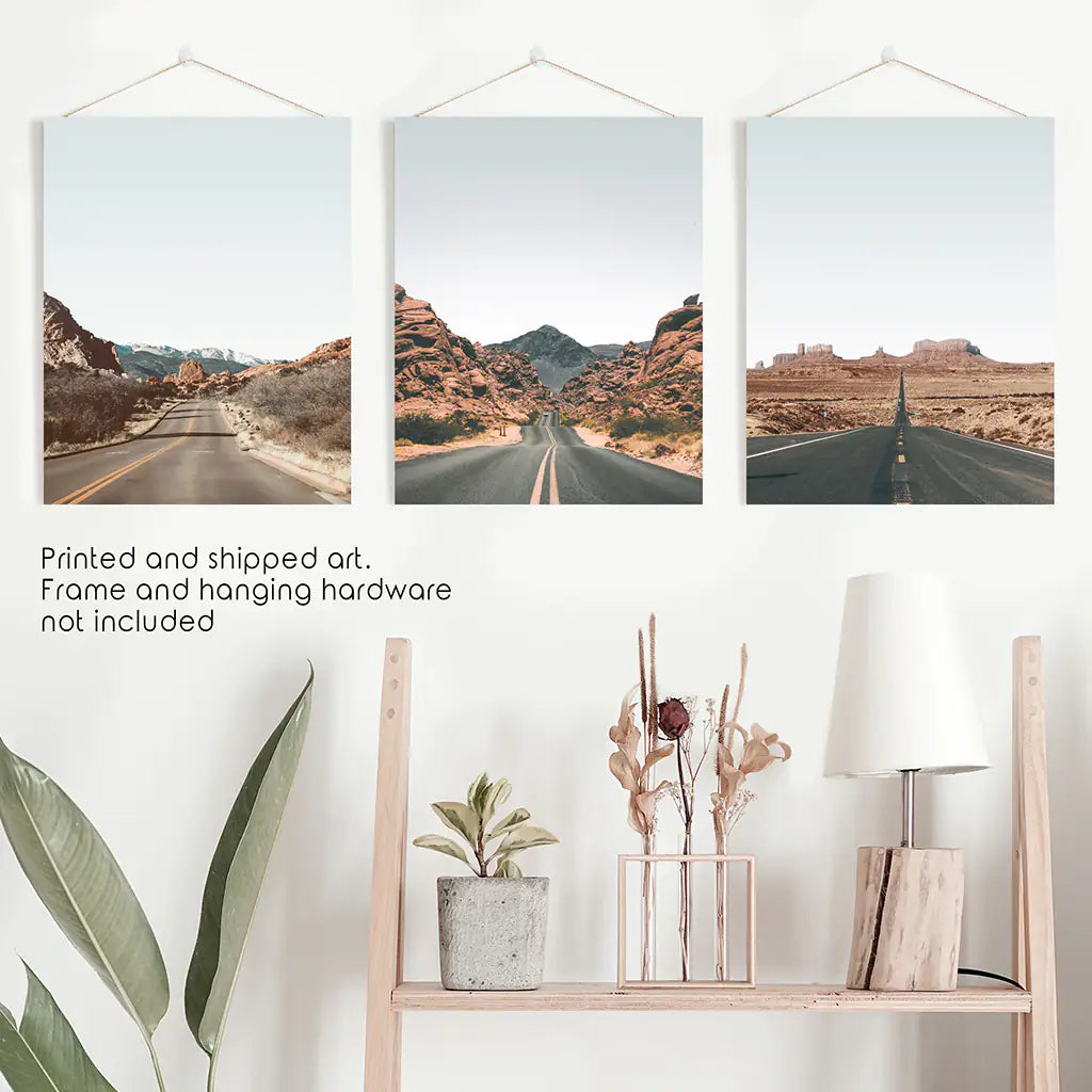 Southwest Desert Travel Wall Art Set of 3 Prints
