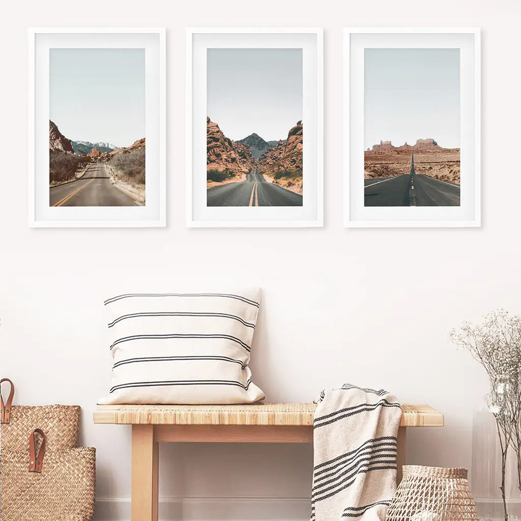 Southwest Desert Travel Wall Art Set of 3 Prints