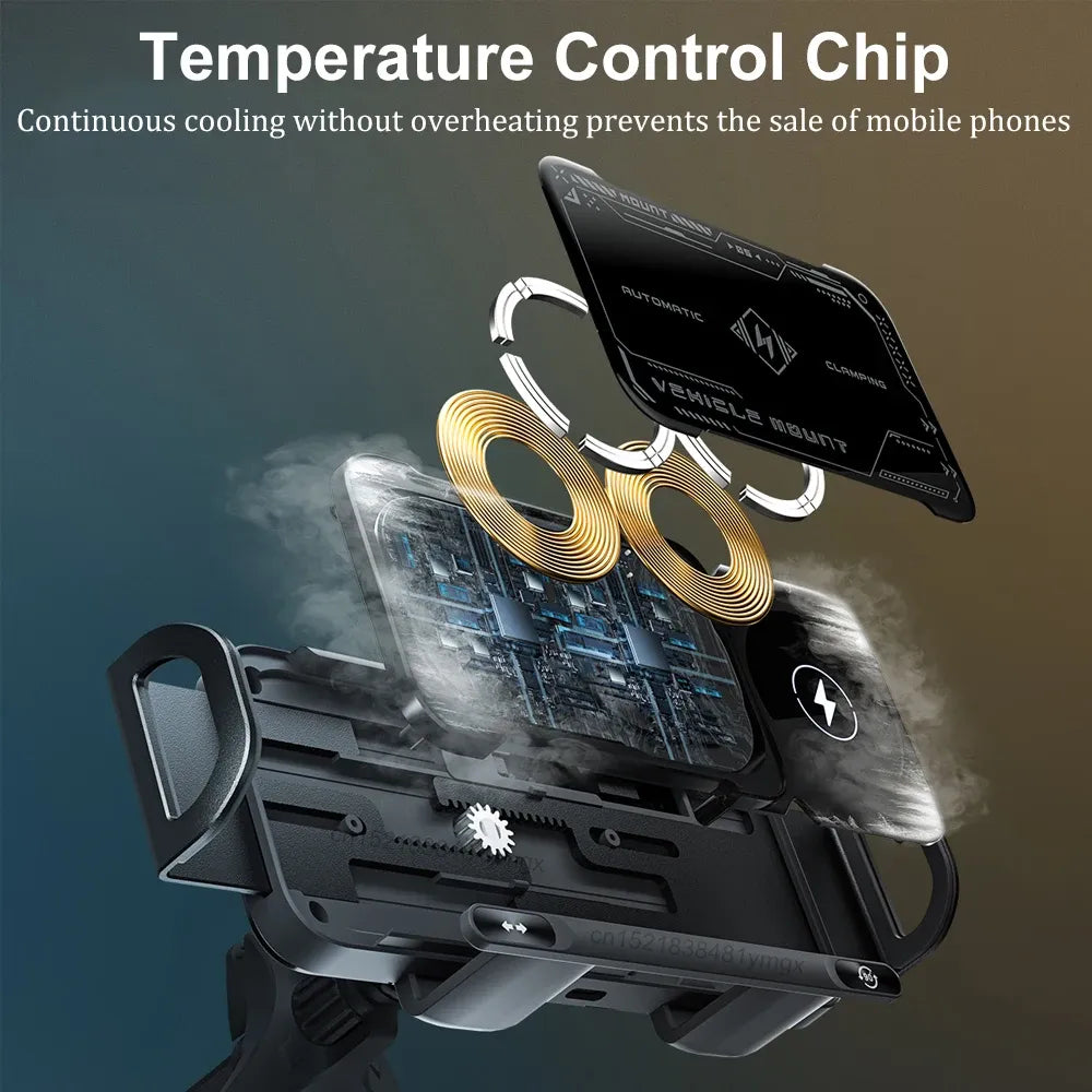 2-in-1 Auto Rotating Phone Holder & 15W Wireless Car Charger – See, Tap, Charge, Go