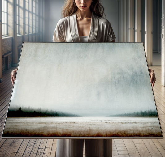 Silent Expanse Misty Forest Canvas Wall Art