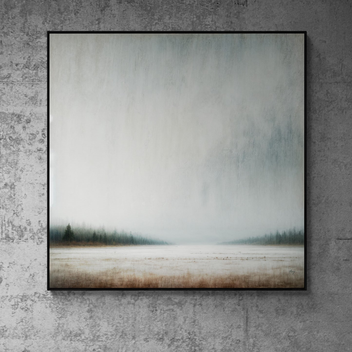 Silent Expanse Misty Forest Canvas Wall Art