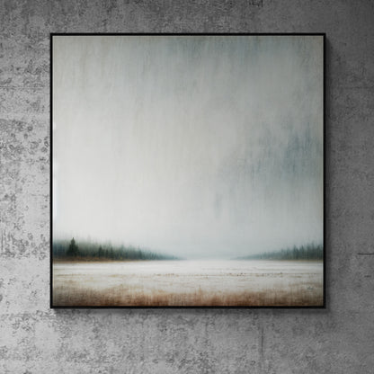 Silent Expanse Misty Forest Canvas Wall Art