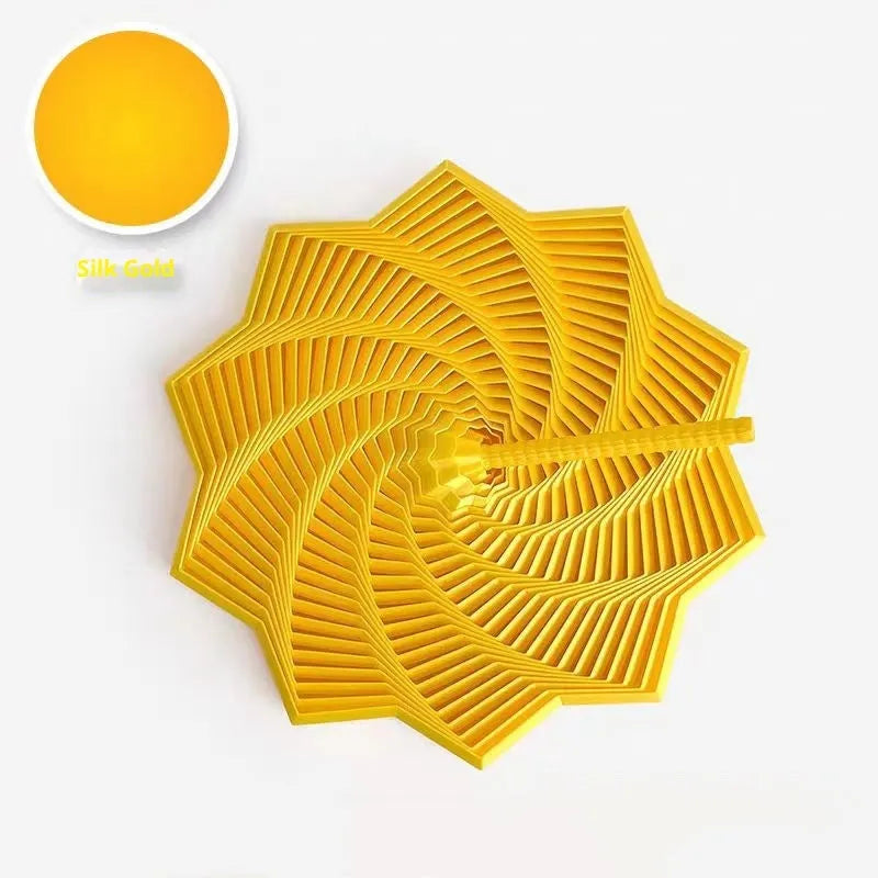 Silk gold 3D printed spiral radish tower decompression toy top view