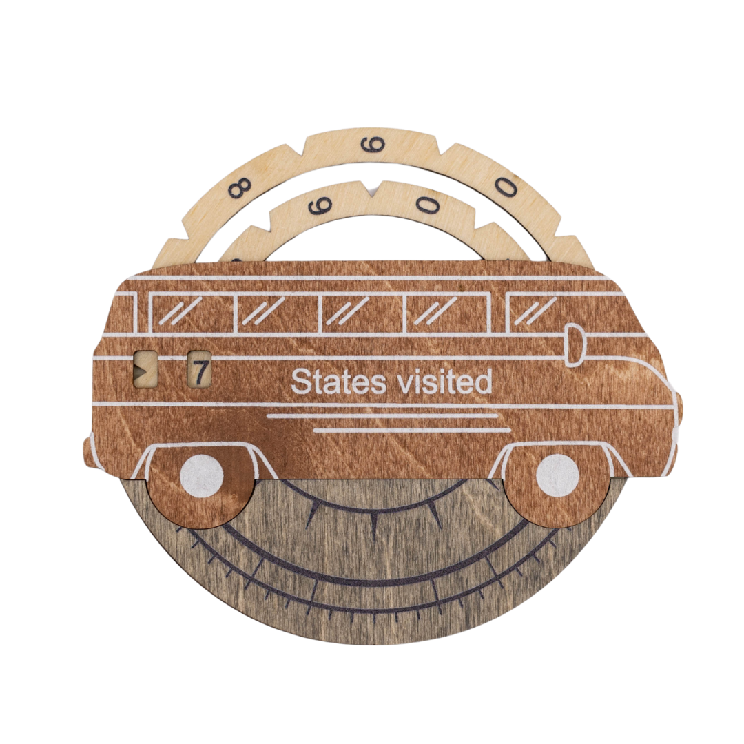 Wooden USA map wall art in smokey tones