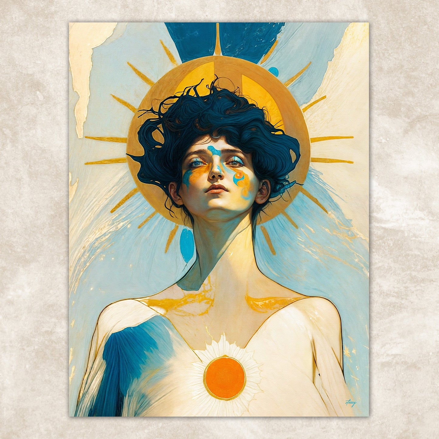 Solar Serenity II Figure in Light Canvas Wall Art