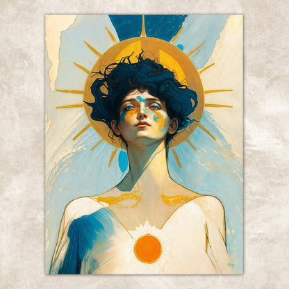 Solar Serenity II Figure in Light Canvas Wall Art