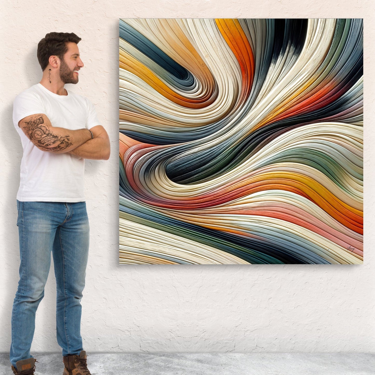 Spectral Swirl Colorful Abstract Canvas Wall Art