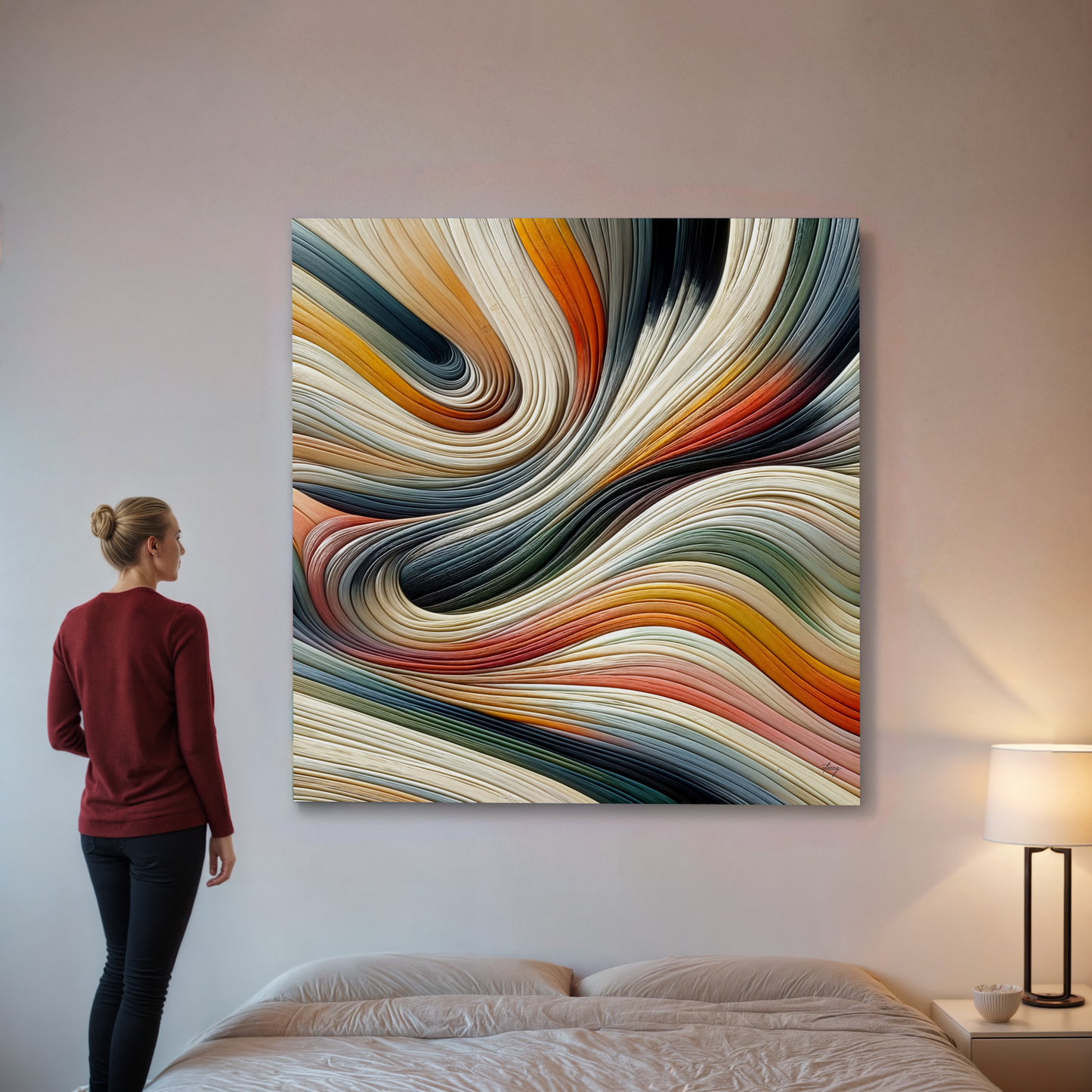 Spectral Swirl Colorful Abstract Canvas Wall Art