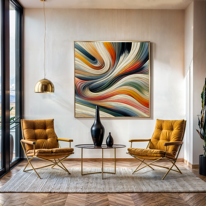 Spectral Swirl Colorful Abstract Canvas Wall Art