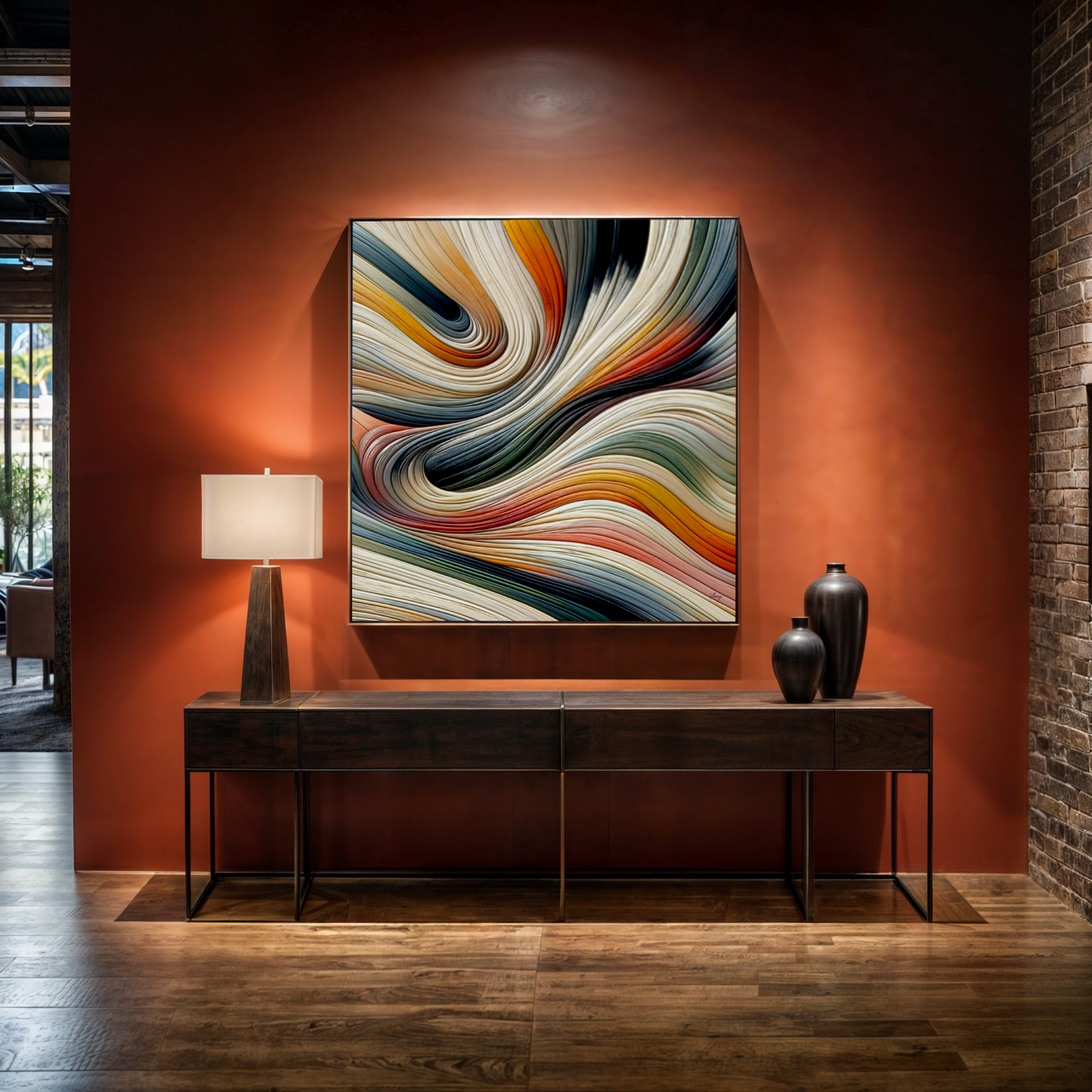 Spectral Swirl Colorful Abstract Canvas Wall Art