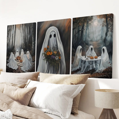Moody Halloween Ghosts Wall Art Set of 3 Prints
