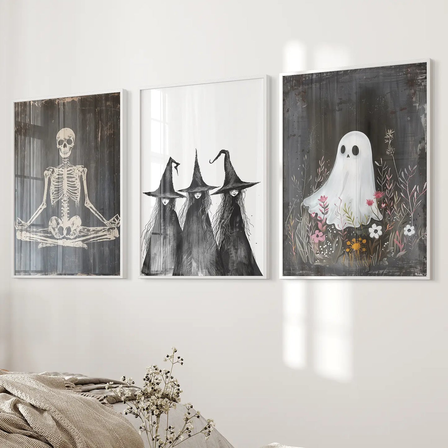 Halloween Witches Wall Art Print Set of 3