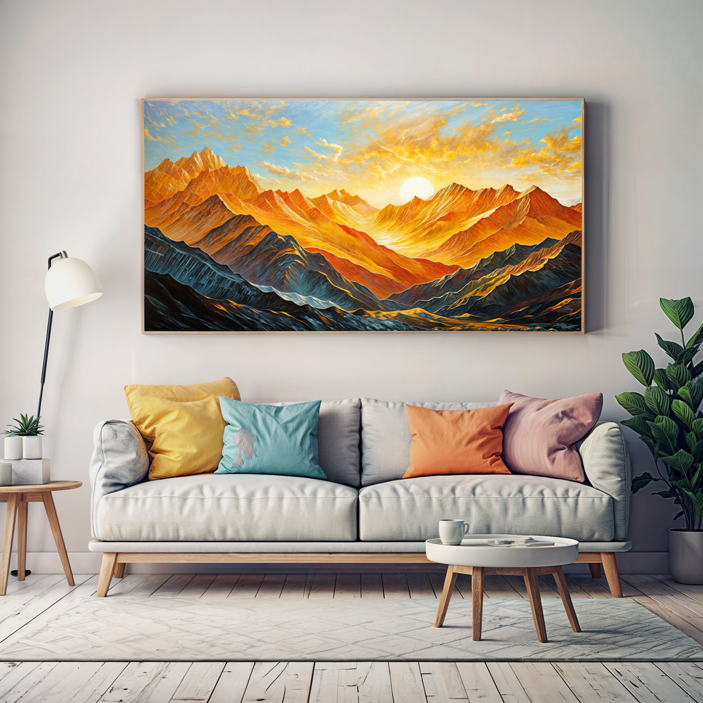 Sunset Surge ocean waves sunset canvas wall art with vivid coastal colors
