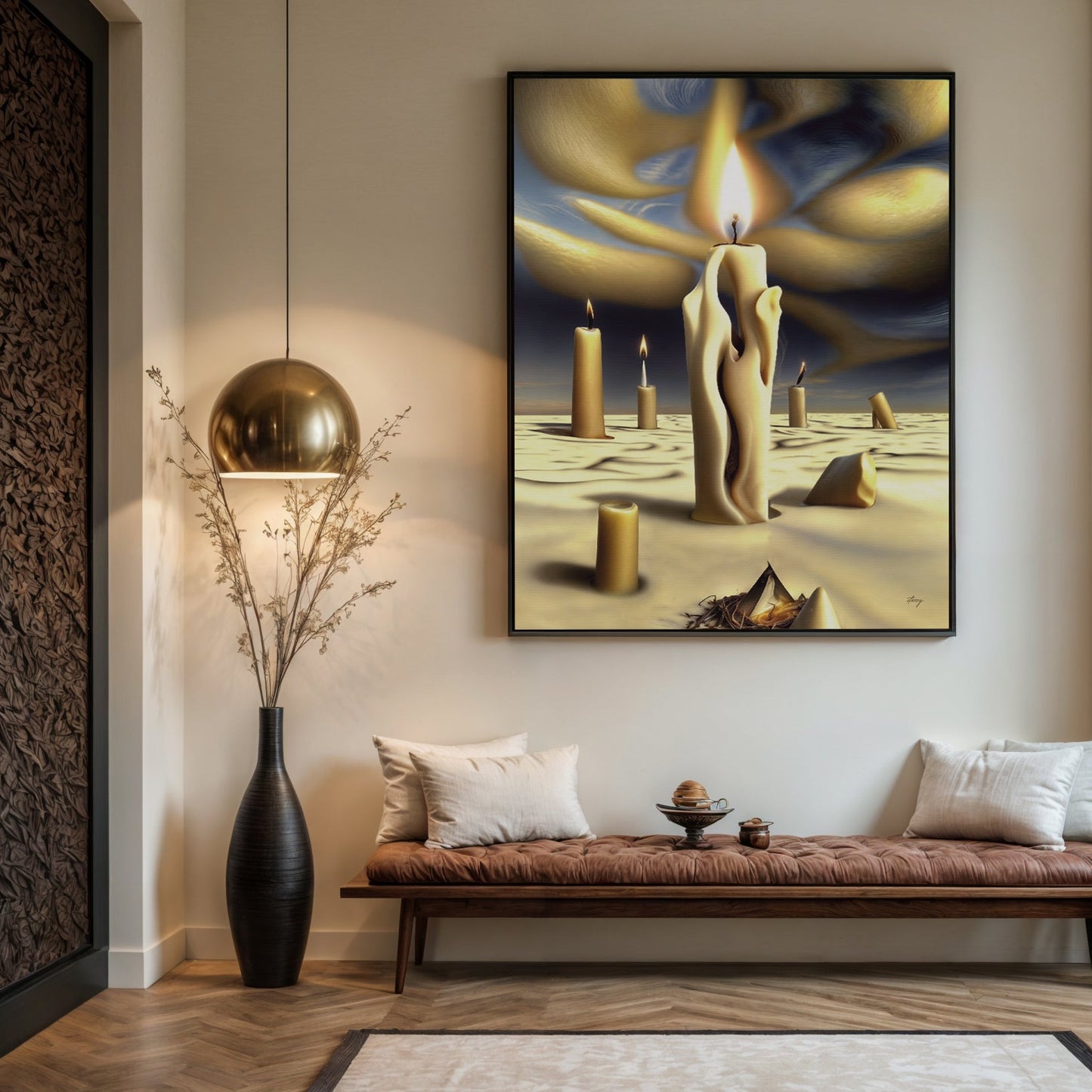 Surreal Flames Dreamlike Candles Canvas Wall Art