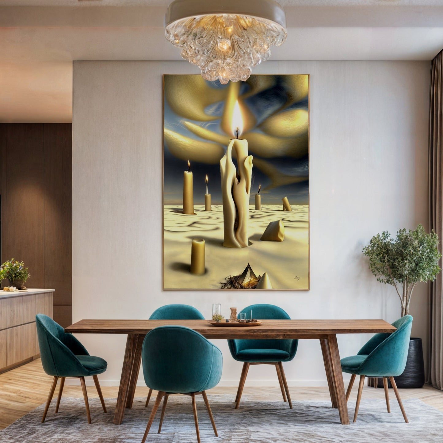 Surreal Flames Dreamlike Candles Canvas Wall Art