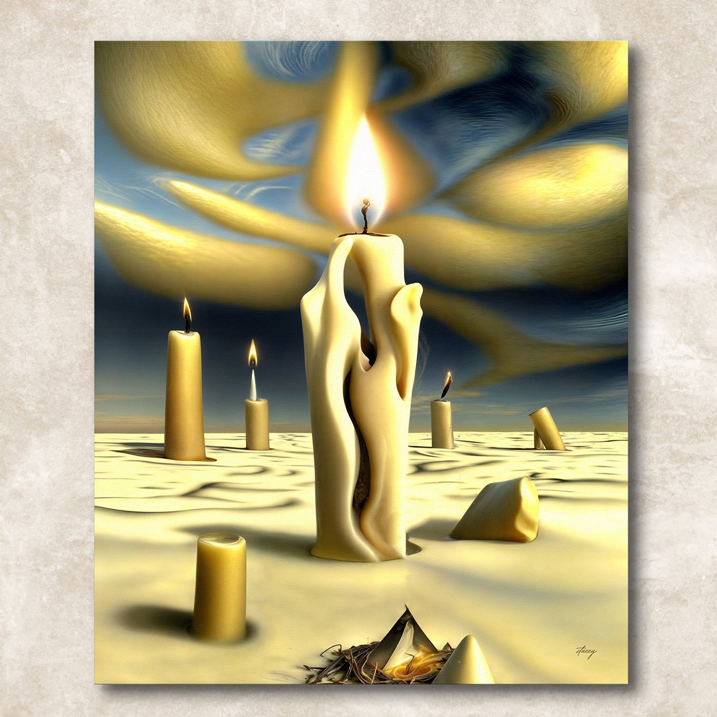 Surreal Flames Dreamlike Candles Canvas Wall Art