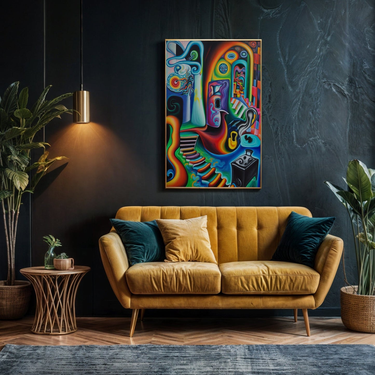 Surreal Steps Abstract Canvas Wall Art