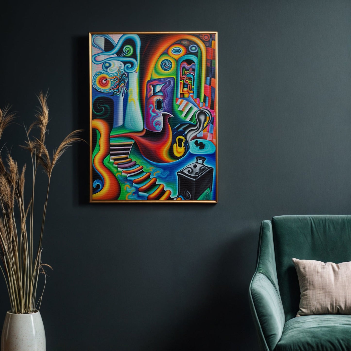 Surreal Steps Abstract Canvas Wall Art