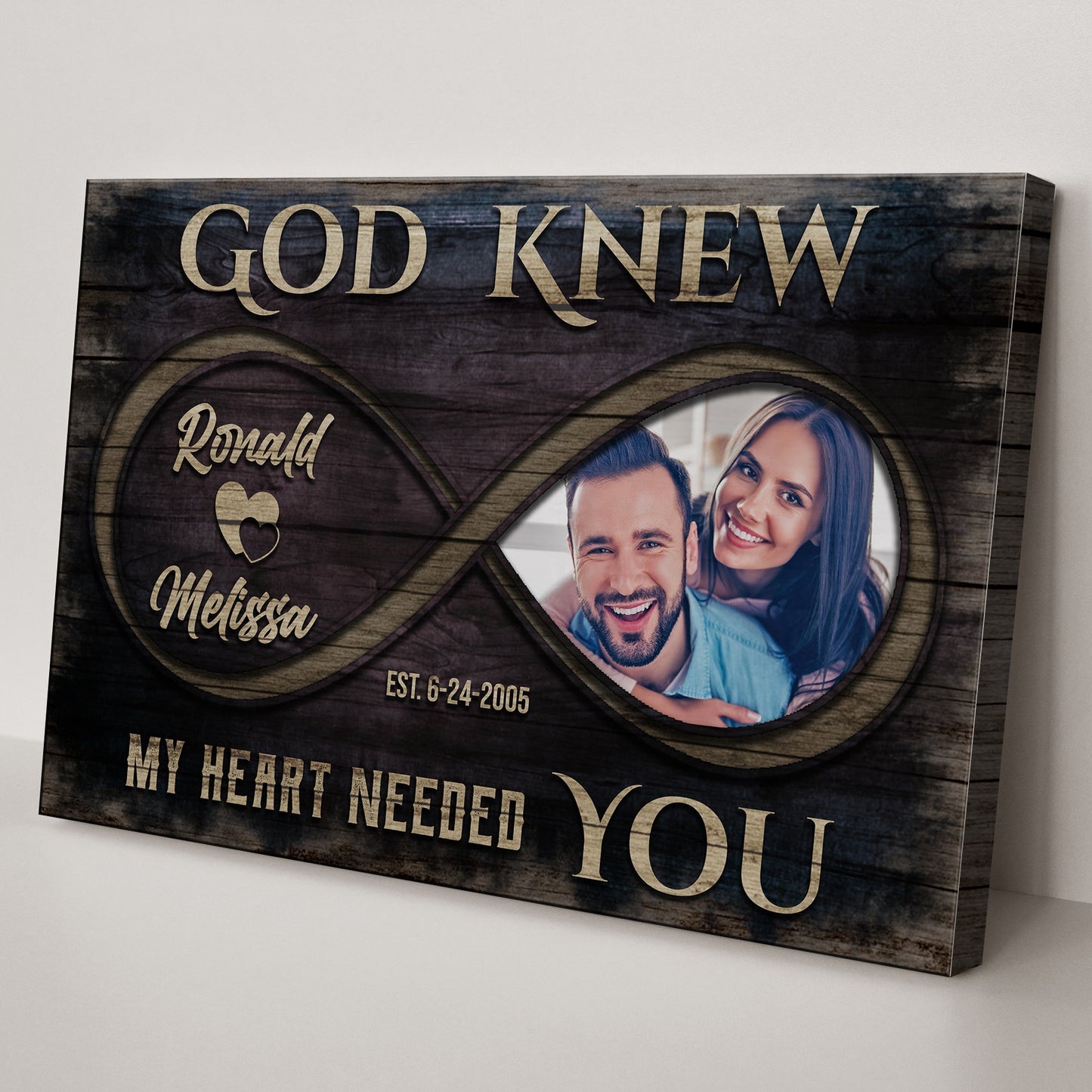 God Knew Couple Canvas Sign II