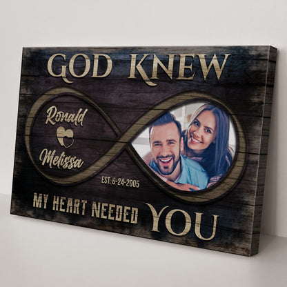 God Knew Couple Canvas Sign II