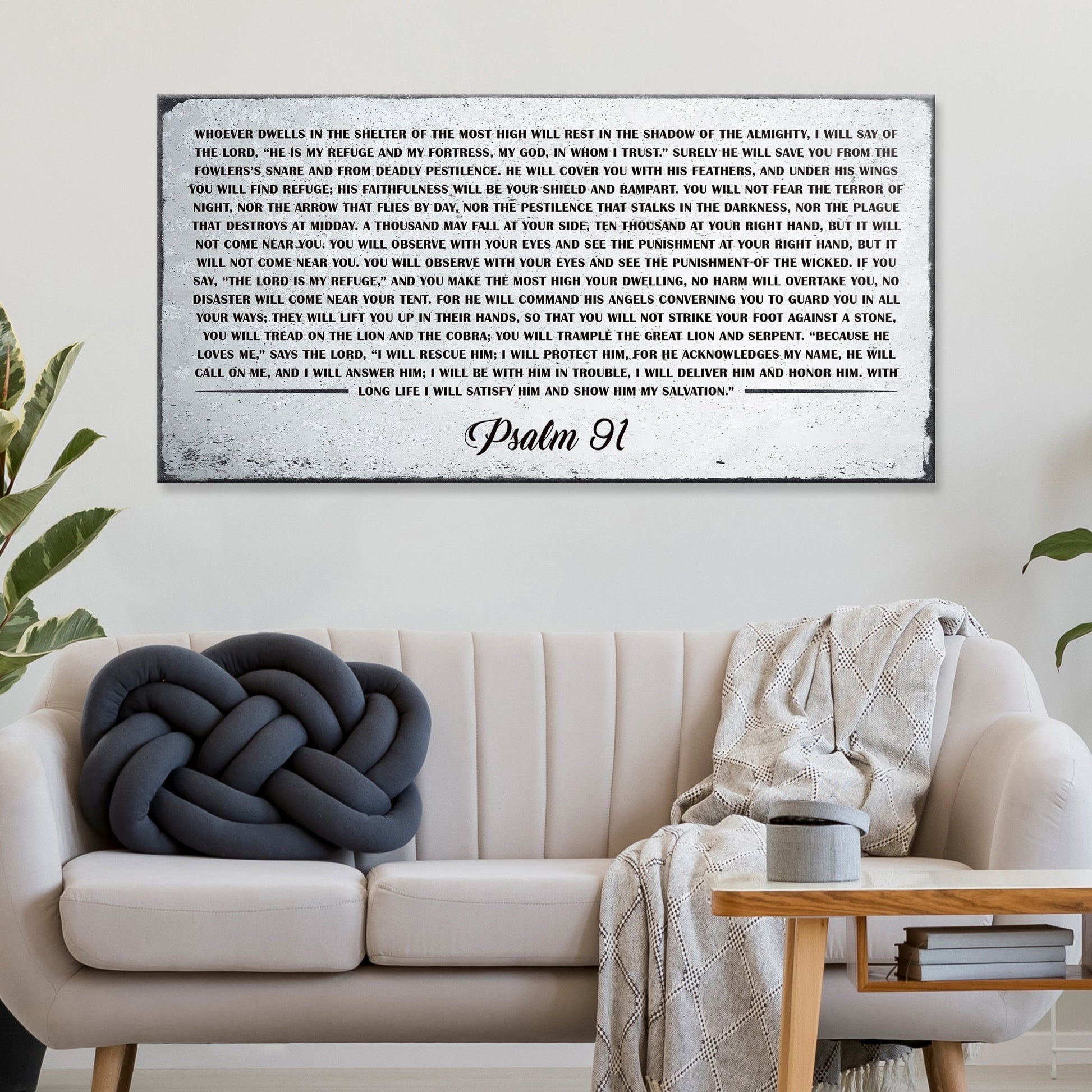 Psalm 91 Whoever Dwells in the Shelter Most High canvas wall art — Christian faith decor