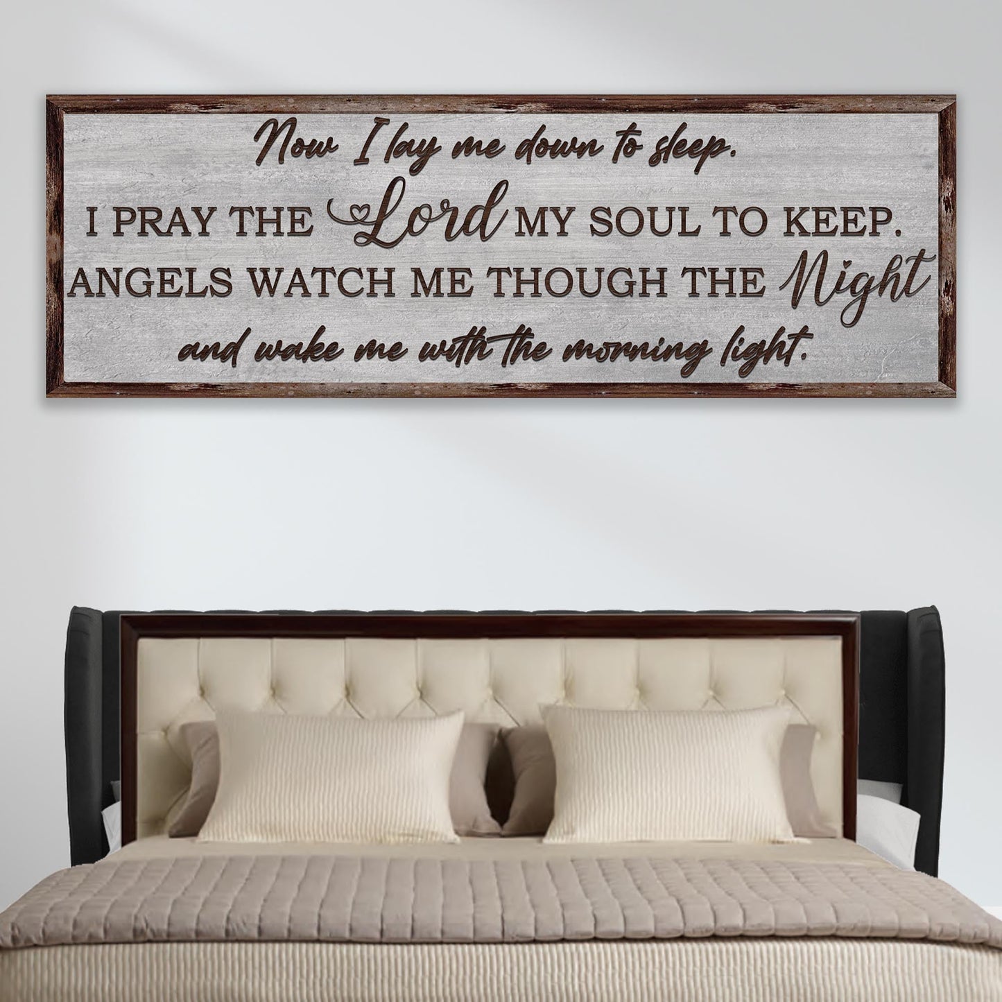 Now I Lay Me Down to Sleep canvas nursery sign bedtime prayer
