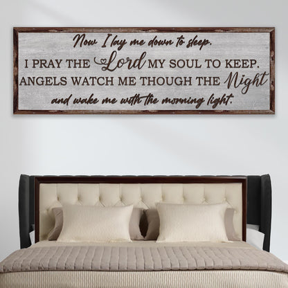Now I Lay Me Down to Sleep canvas nursery sign bedtime prayer