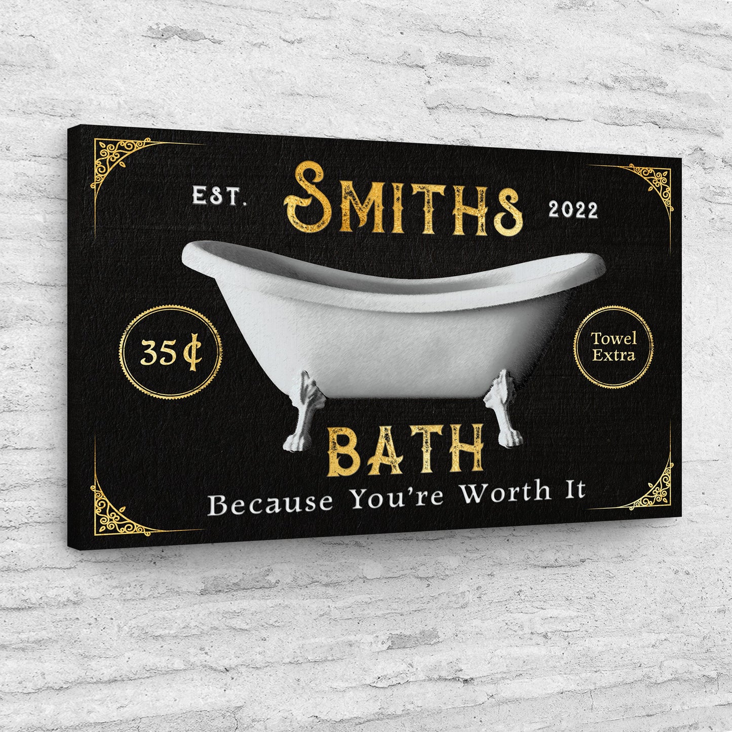 Family Bath Personalized Canvas Sign II