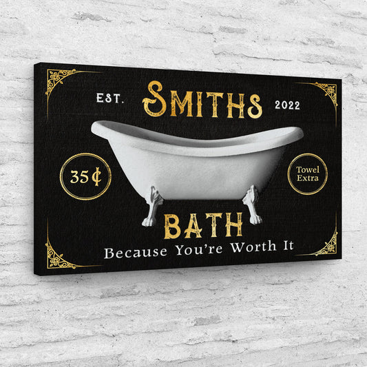 Family Bath Personalized Canvas Sign II