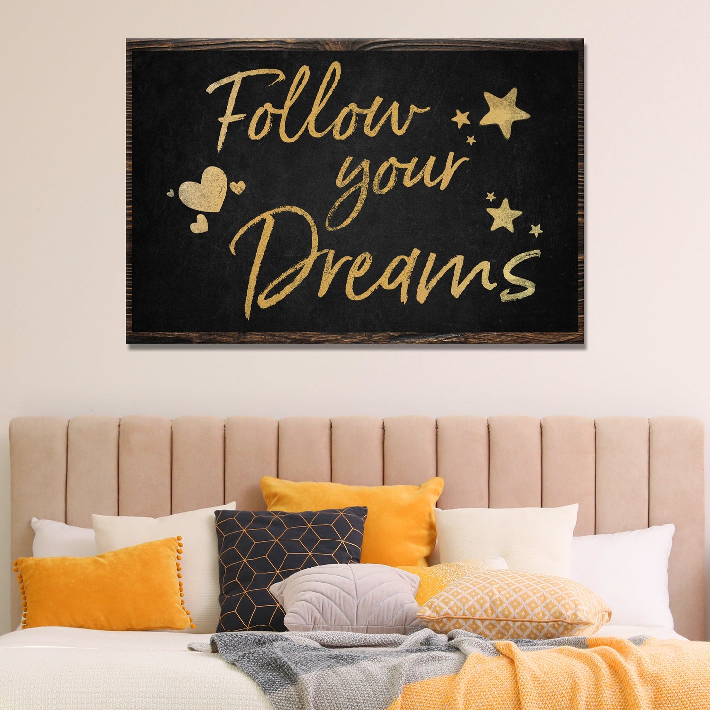 Follow Your Dreams Motivational Canvas Wall Art