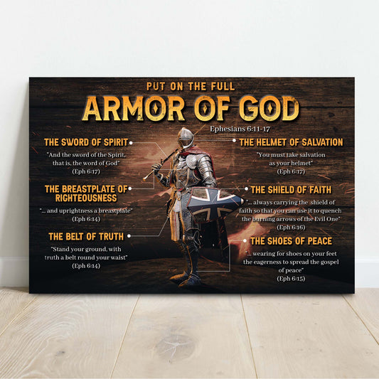 Armor of God faith canvas sign with Ephesians 6 scripture word art