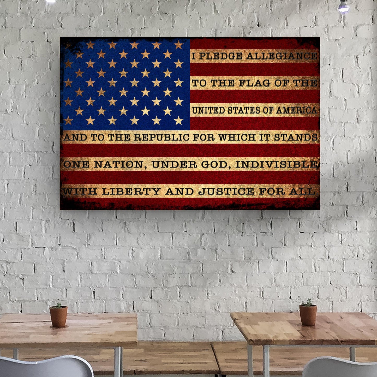I Pledge Allegiance To The Flag Canvas Sign