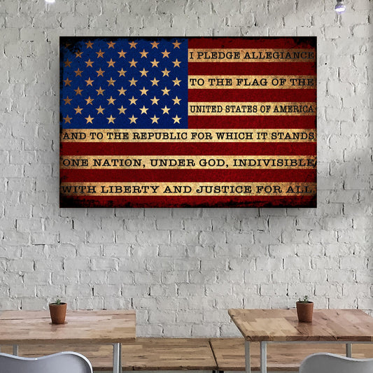 I Pledge Allegiance To The Flag Canvas Sign