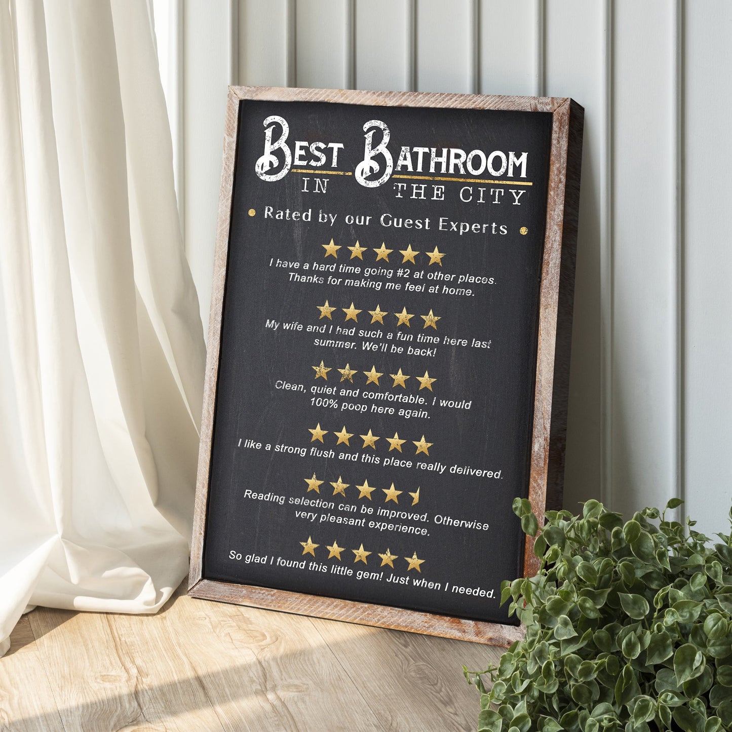 Best Bathroom In The City Canvas Sign II
