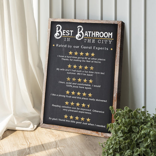 Best Bathroom In The City Canvas Sign II