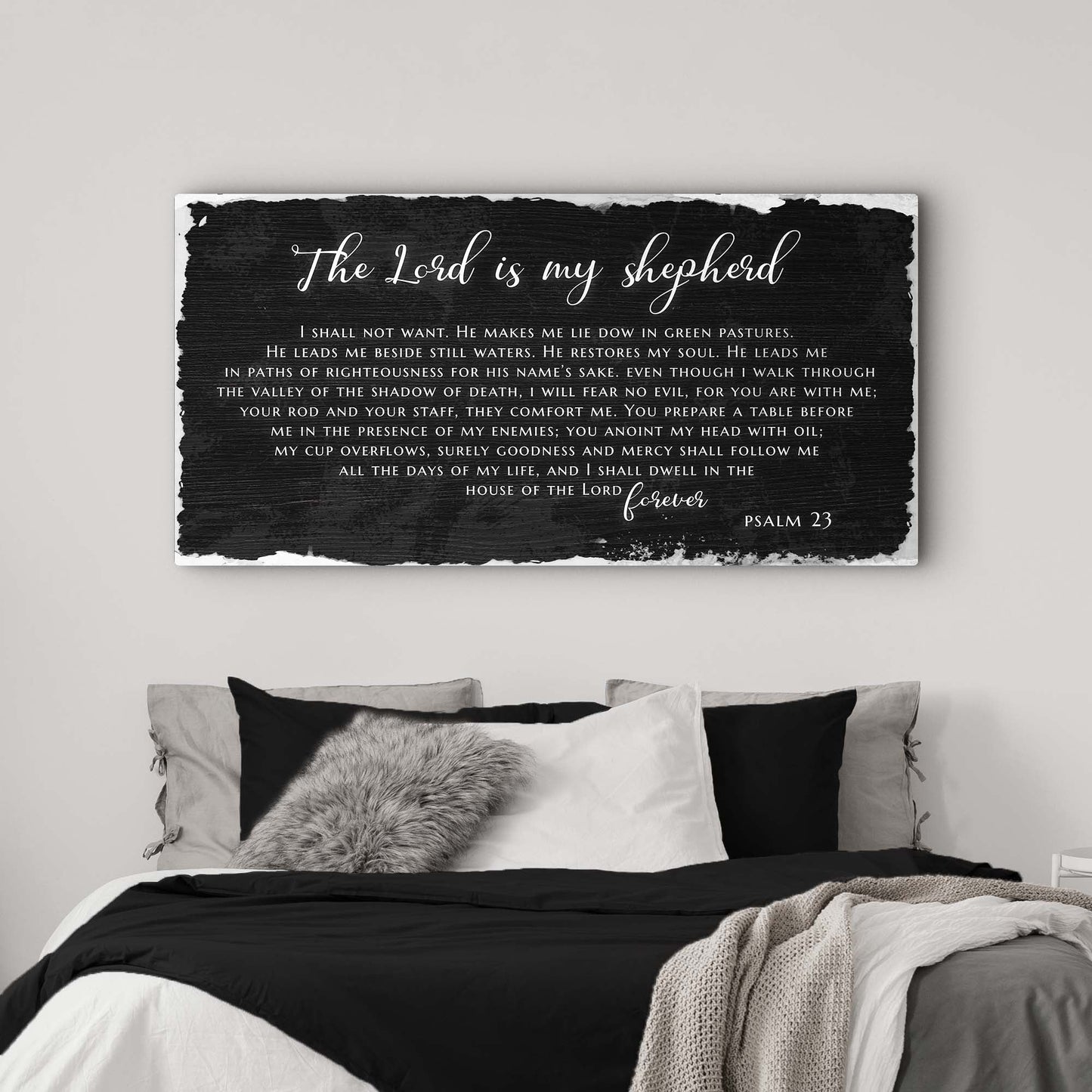 Psalm 23 The Lord Is My Shepherd Faith Canvas Wall Art IV