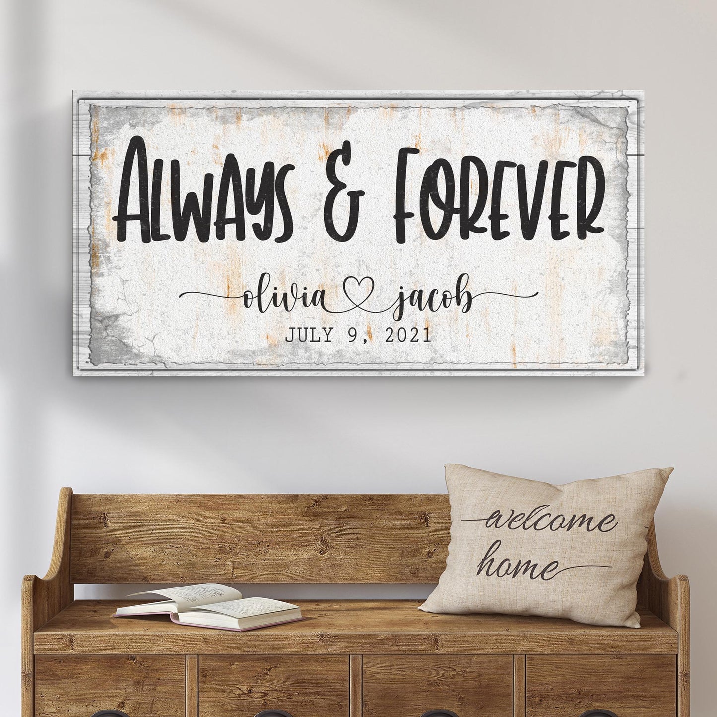 Always And Forever Couple Canvas Sign