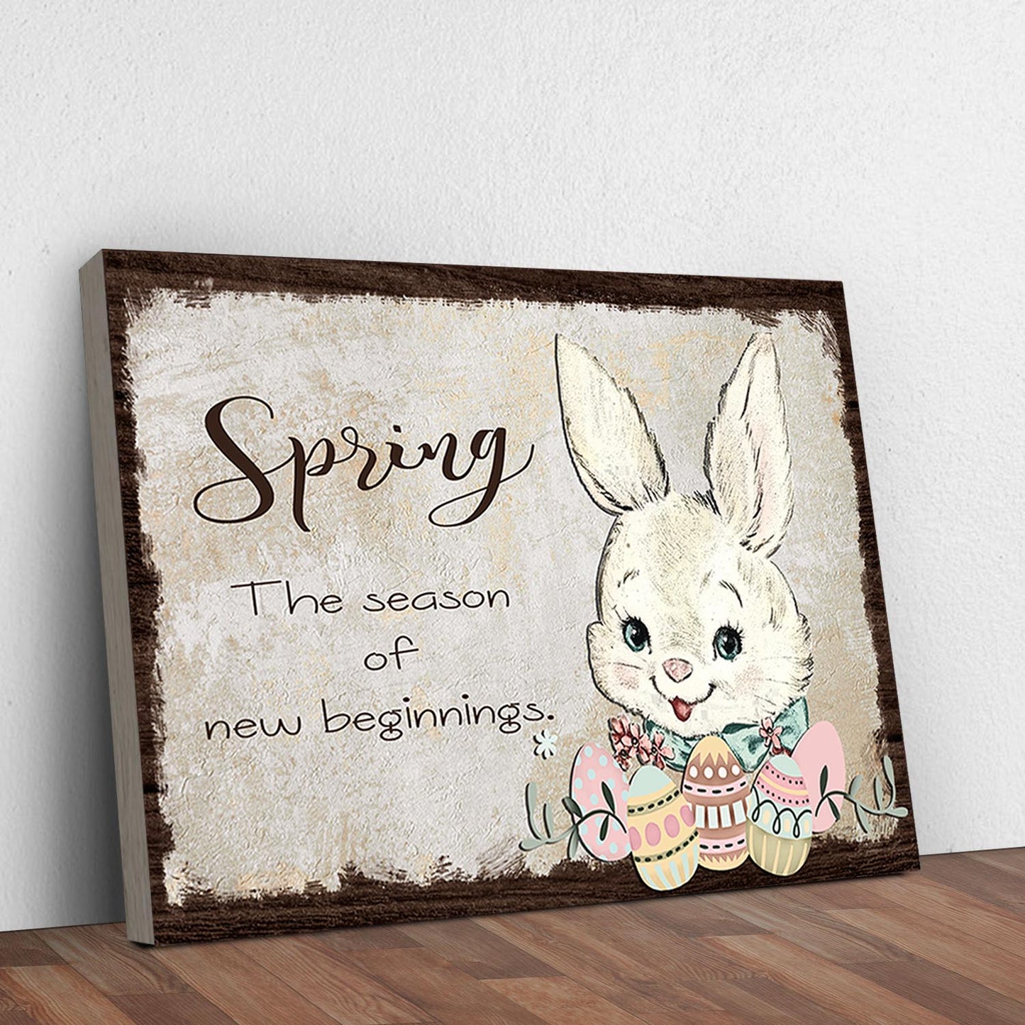 Easter Bunny Spring Canvas Sign