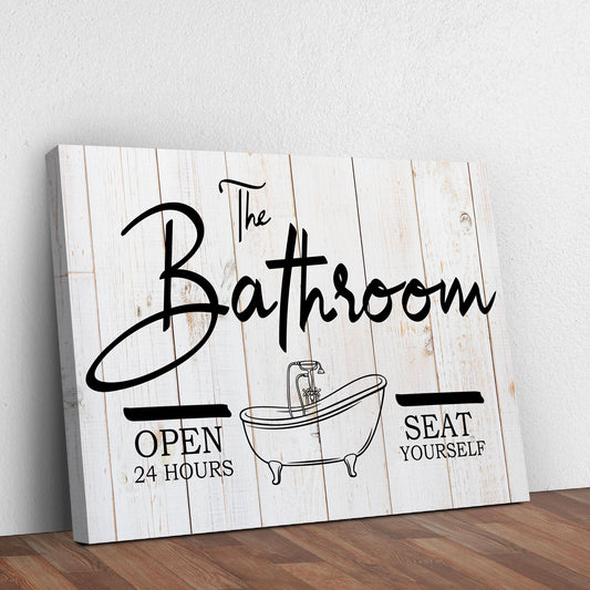 The Bathroom Personalized Canvas Sign