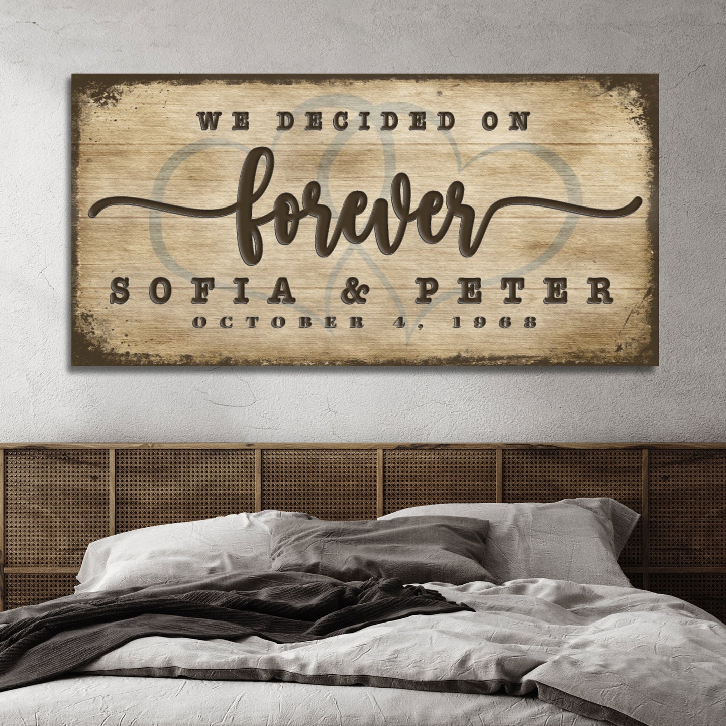 We Decided On Forever Couple Canvas Sign II