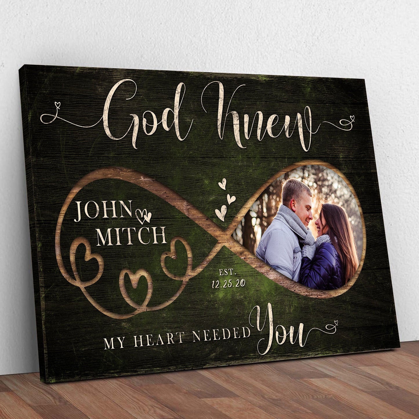 God Knew Couple Canvas Sign