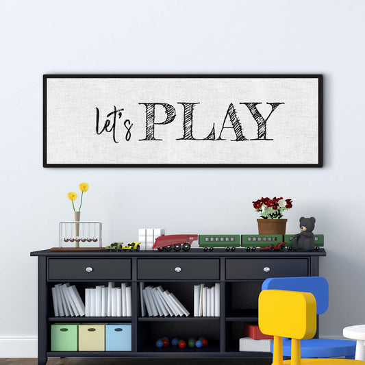 Let's Play Game Room Canvas Sign