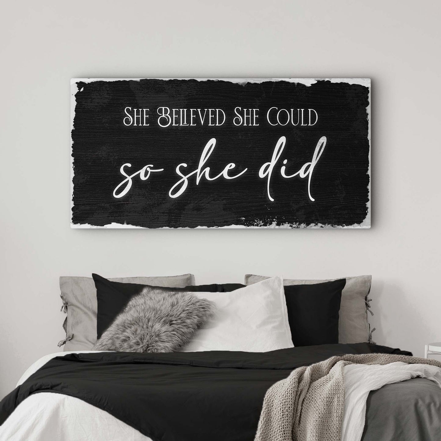 She Believed She Could So She Did Motivational Canvas III