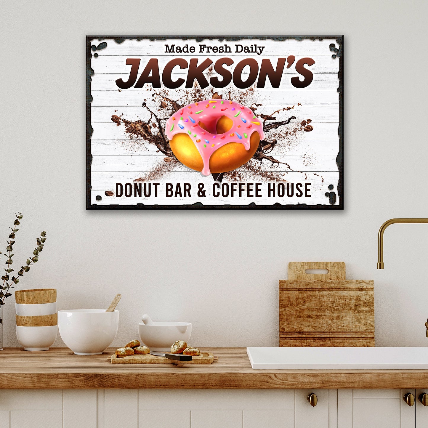 Donut Bar And Coffee House Canvas Sign
