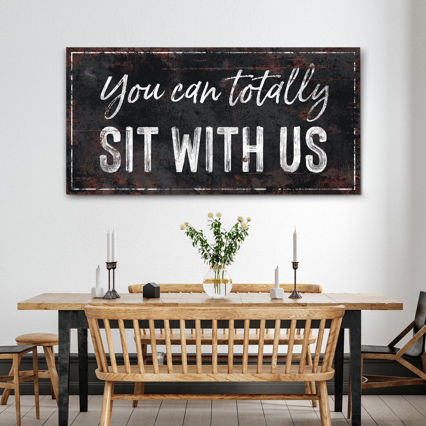 You Can Totally Sit With Us Kitchen Canvas Sign
