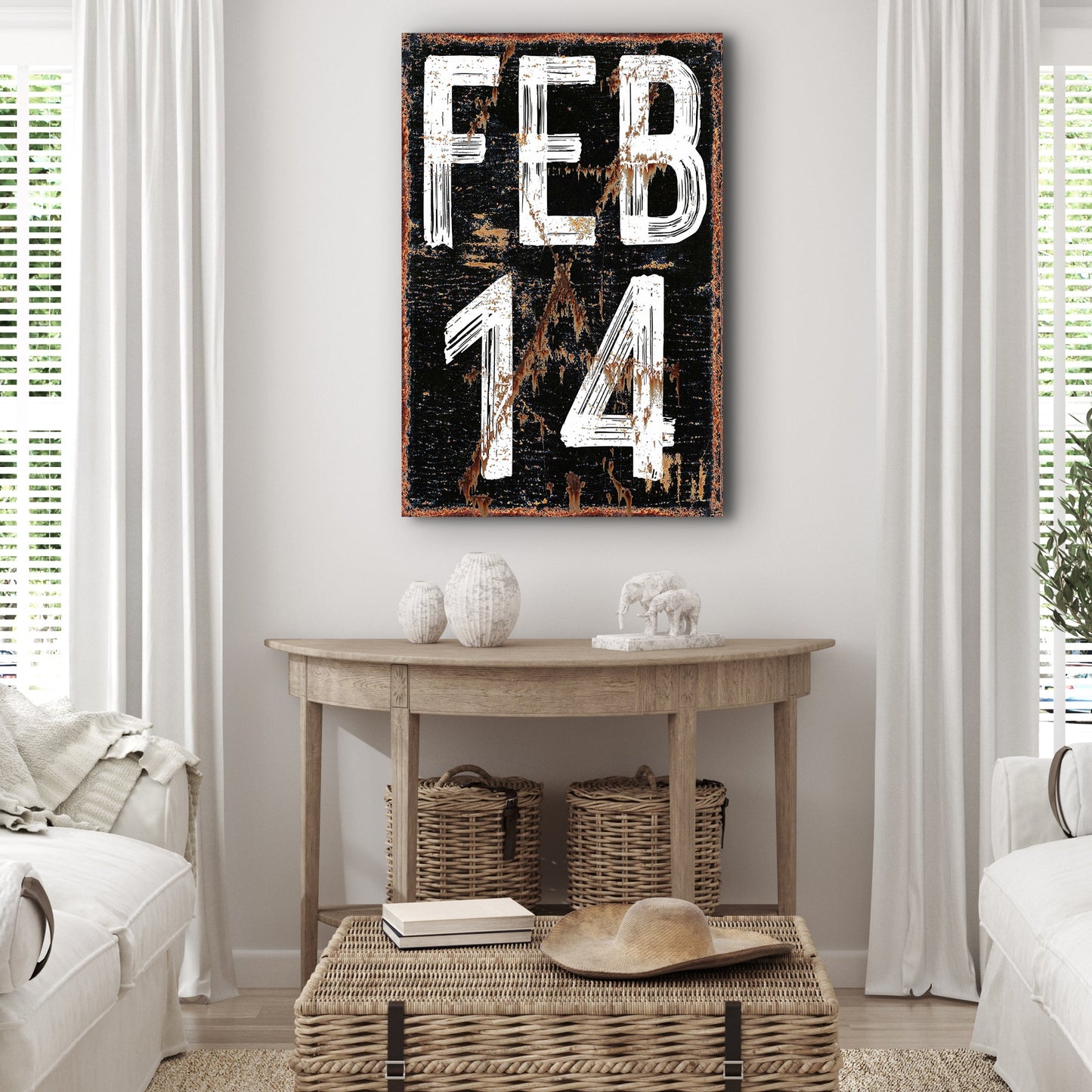 February 14th Valentine Couple Canvas Sign