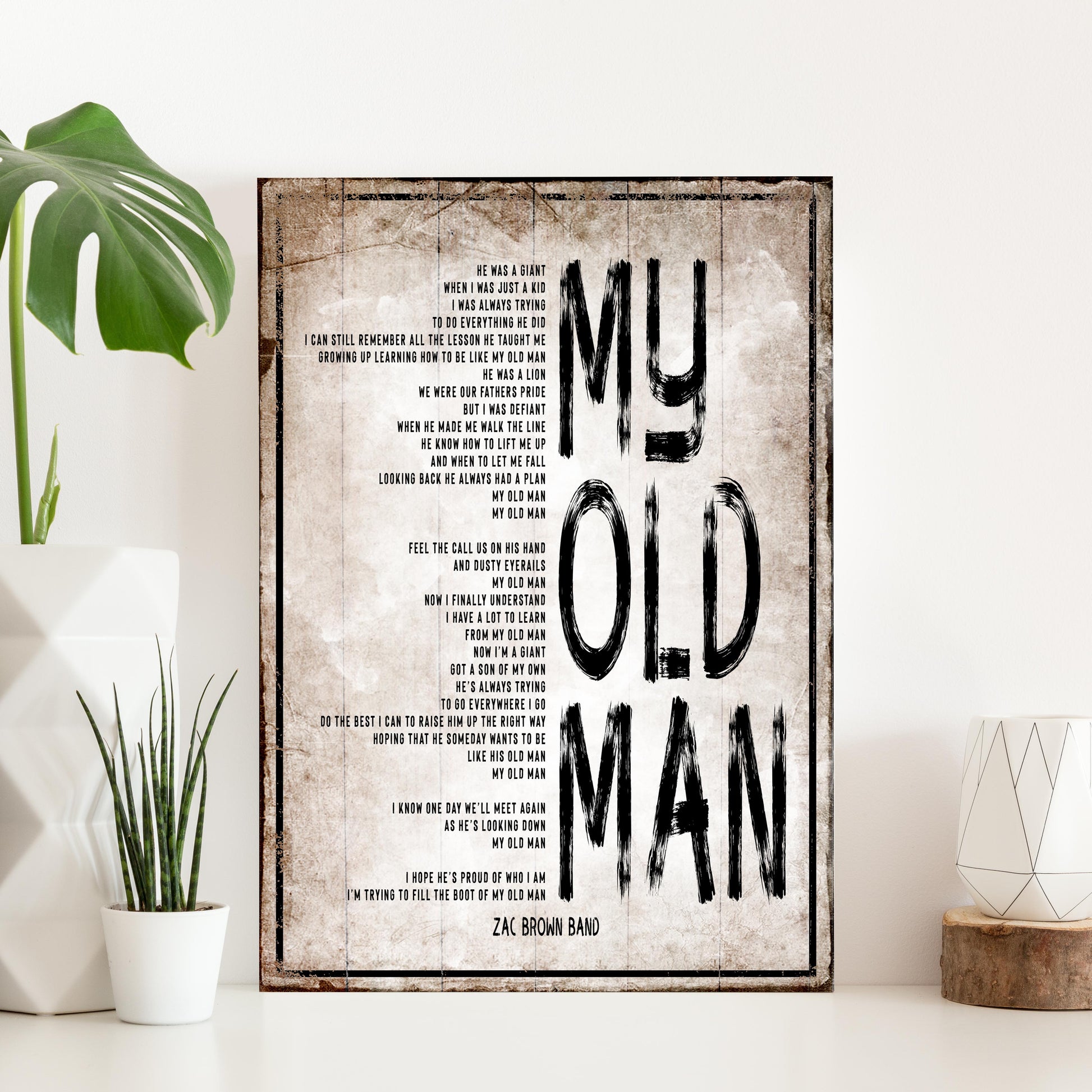 Personalized My Old Man Father's Day canvas sign