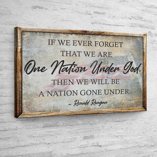 One Nation Under God Ronald Reagan Canvas Sign III