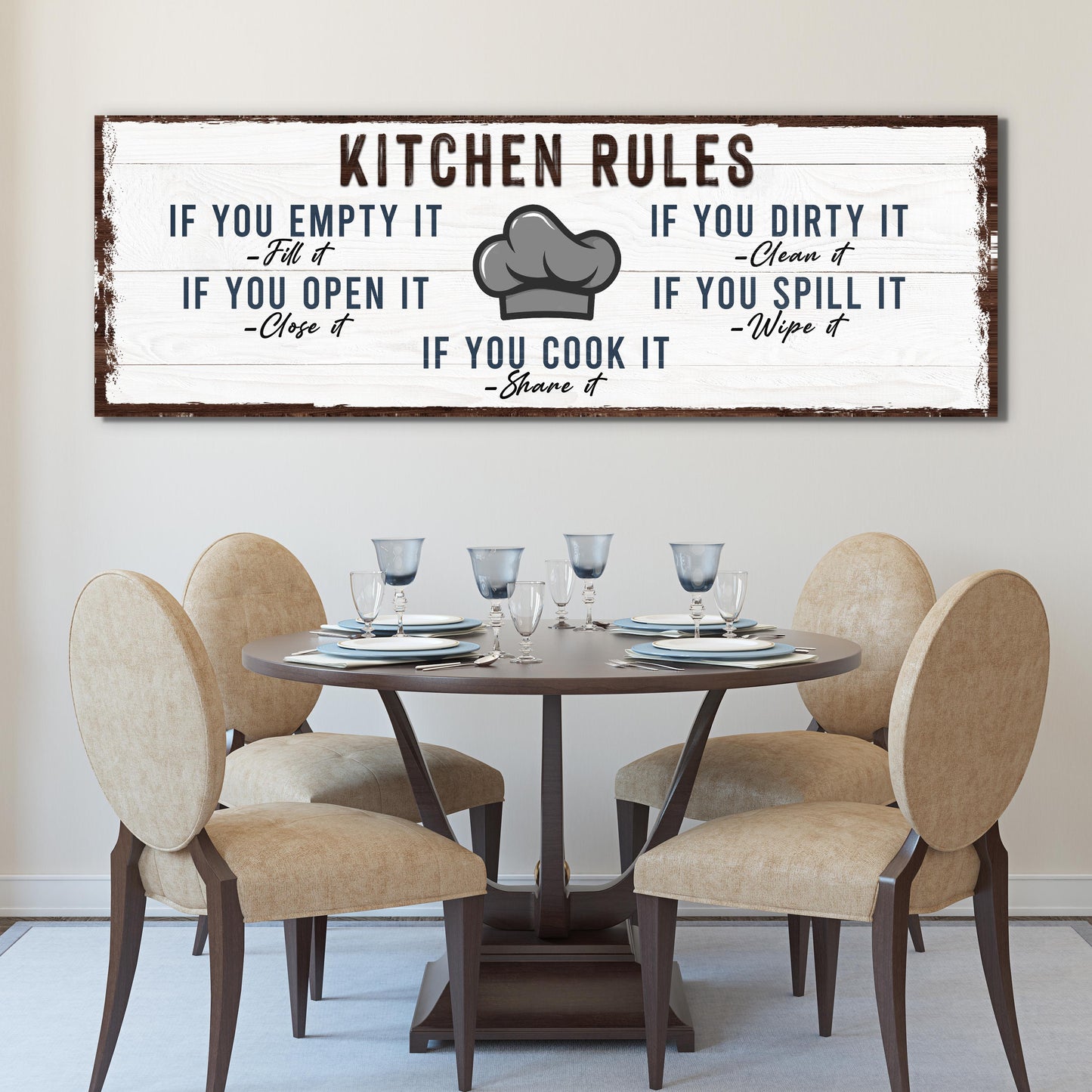 If You Cook It Share It Kitchen Rules Canvas Sign